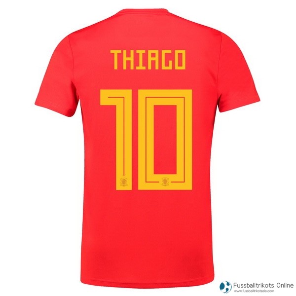Spanien Trikot Heim Thiago 2018 Rote Fussballtrikots Günstig